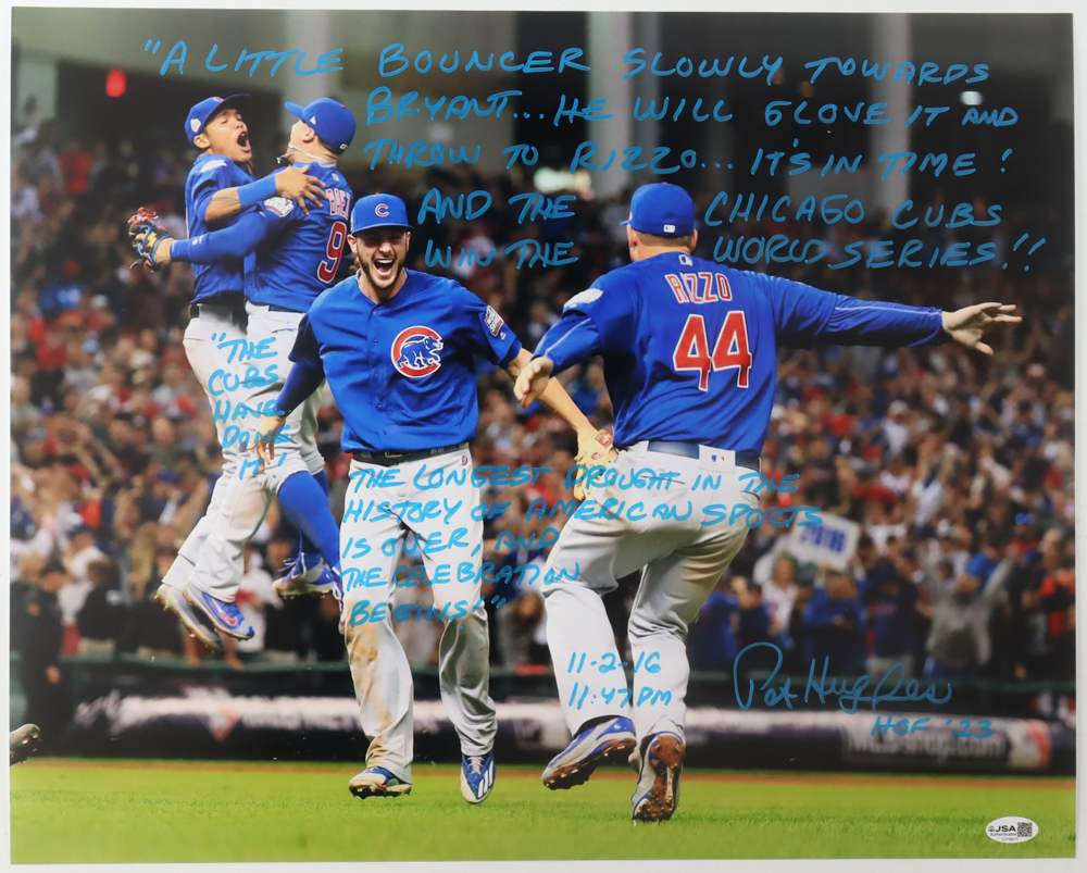 Pat Hughes Signed Cubs 16x20 Photo with Extensive Inscription (JSA) at PristineAuction.com Pat Hughes Signed Cubs 16x20 Photo with Extensive Inscription (JSA) at PristineAuction.com
