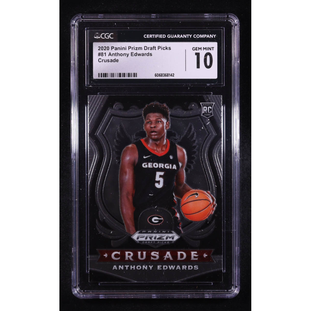 Anthony Edwards 2020 Panini Prizm Draft Picks Crusade #81 RC (CGC 10) at PristineAuction.com