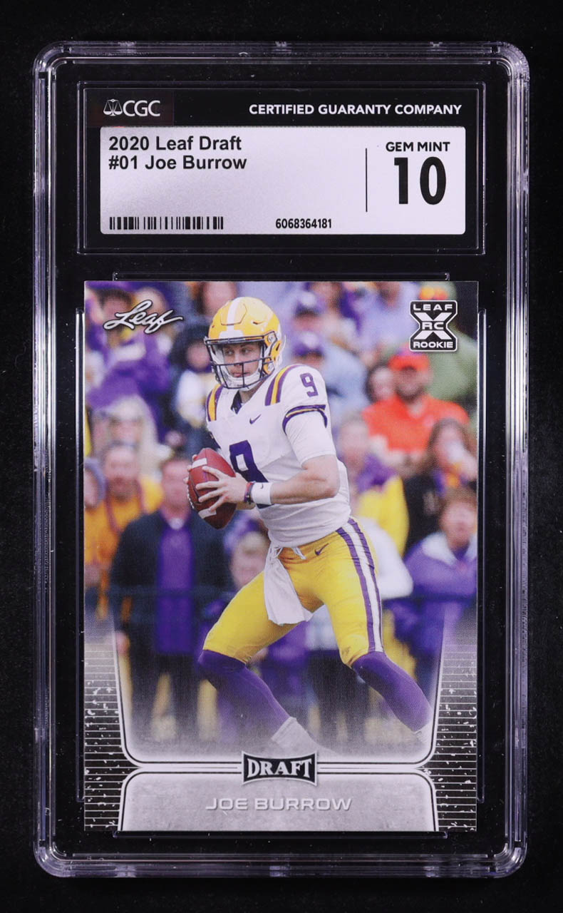 Joe Burrow 2020 Leaf Draft XRC #01 RC (CGC 10) at PristineAuction.com Joe Burrow 2020 Leaf Draft XRC #01 RC (CGC 10) at PristineAuction.com