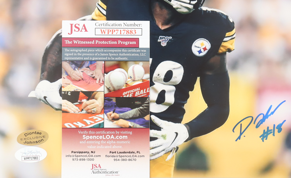 Diontae Johnson Signed Steelers 8x10 Photo (JSA) at PristineAuction.com Diontae Johnson Signed Steelers 8x10 Photo (JSA) at PristineAuction.com