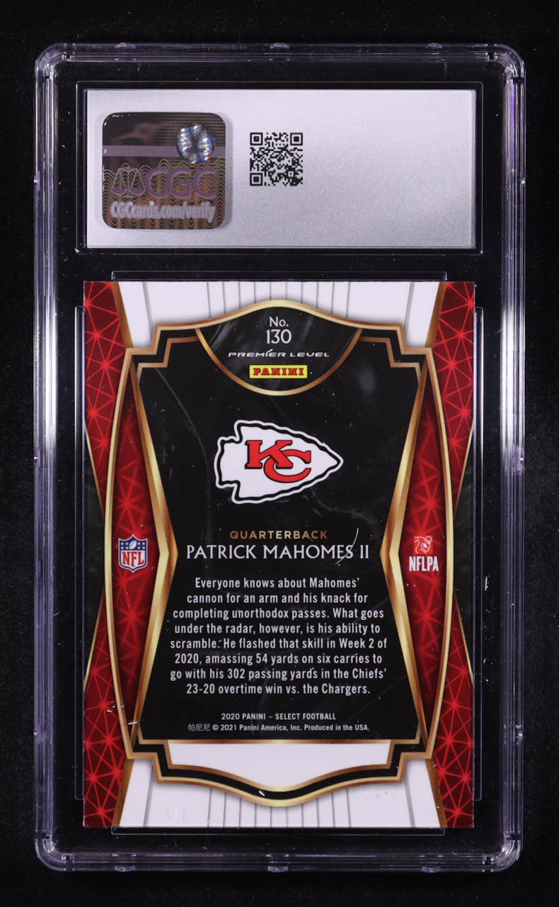 Patrick Mahomes II 2020 Panini Select #130 (CGC 10) at PristineAuction.com Patrick Mahomes II 2020 Panini Select #130 (CGC 10) at PristineAuction.com