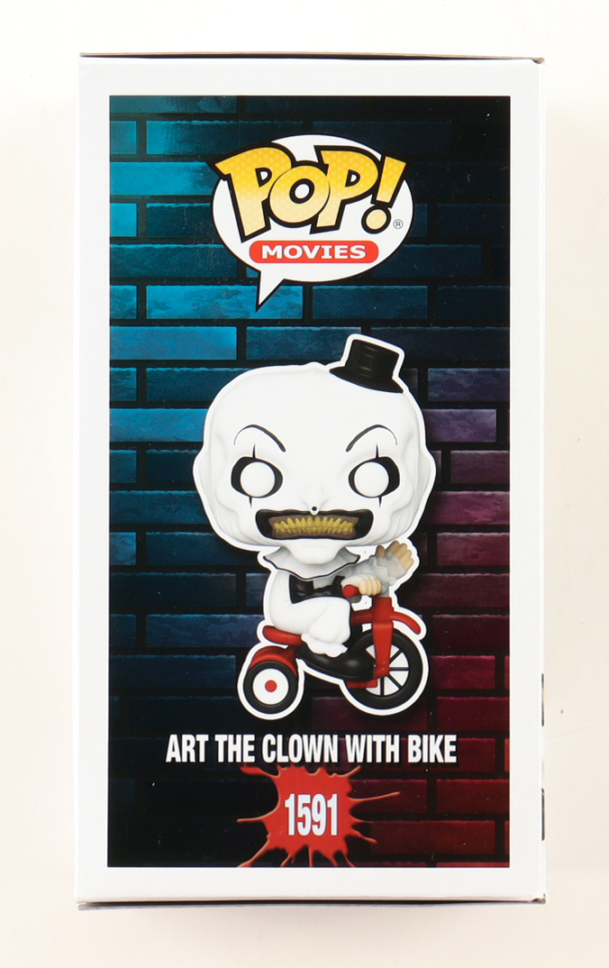 David Howard Thorton Signed "Terrifier" #1591 Art The Clown With Bike Funko Pop! Vinyl Figure (JSA) at PristineAuction.com David Howard Thorton Signed "Terrifier" #1591 Art The Clown With Bike Funko Pop! Vinyl Figure (JSA) at PristineAuction.com