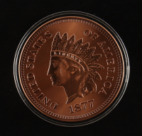 1877 U.S. Indian Head Penny Design 5 Ounce .999 Fine Copper Bullion Coin at PristineAuction.com