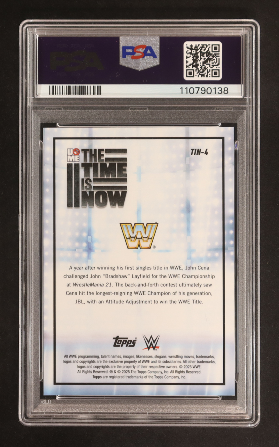 John Cena 2025 Topps Chrome WWE The Time Is Now #TIN4 (PSA 10) at PristineAuction.com John Cena 2025 Topps Chrome WWE The Time Is Now #TIN4 (PSA 10) at PristineAuction.com