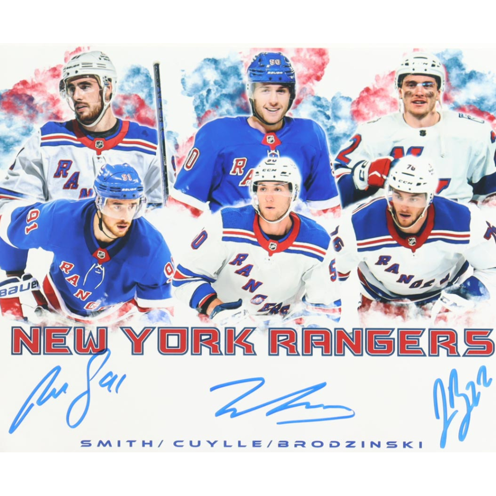 Reilly Smith, Will Cuylle & Jonny Brodzinski Signed Rangers 8x10 Photo (JSA) at PristineAuction.com