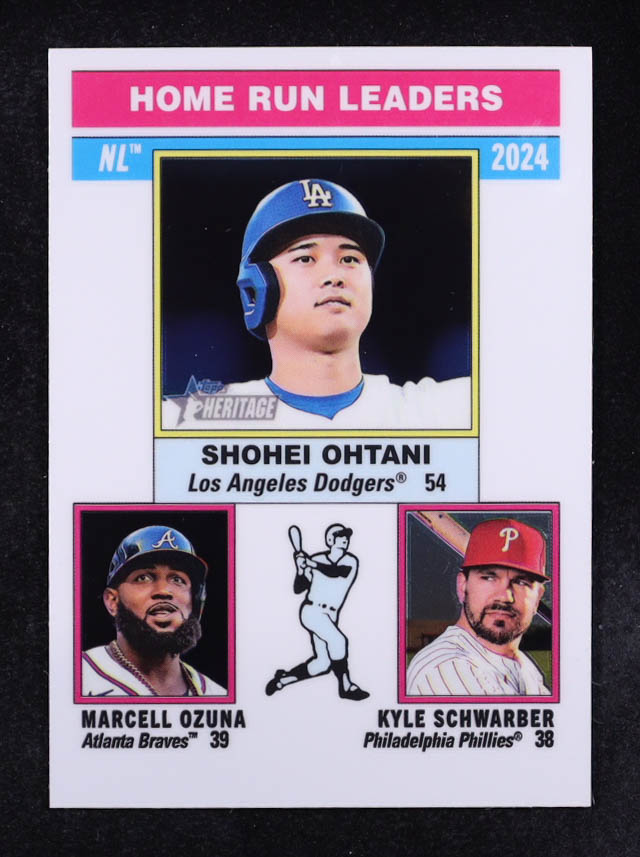 Kyle Schwarber / Marcell Ozuna / Shohei Ohtani 2025 Topps Heritage #193 LL at PristineAuction.com Kyle Schwarber / Marcell Ozuna / Shohei Ohtani 2025 Topps Heritage #193 LL at PristineAuction.com