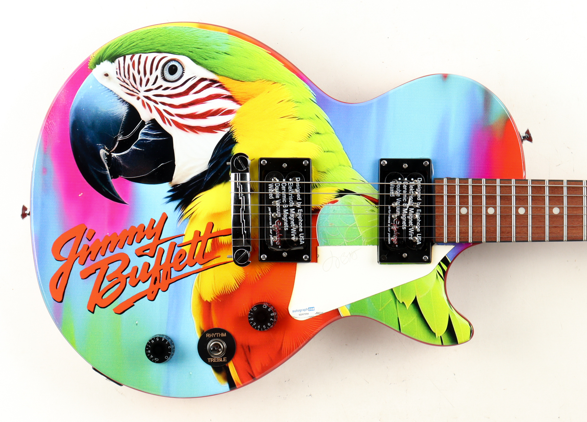 Jimmy Buffett Signed Custom Electric Guitar (ACOA) at PristineAuction.com Jimmy Buffett Signed Custom Electric Guitar (ACOA) at PristineAuction.com