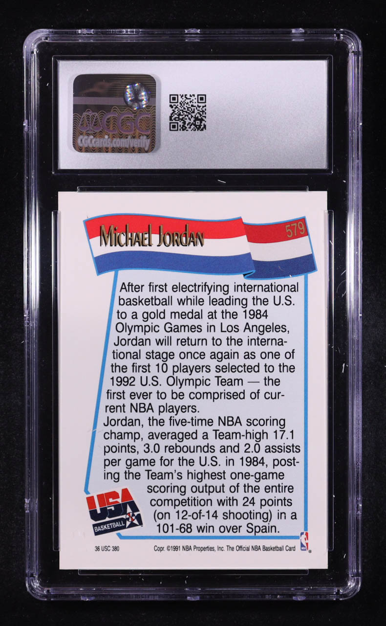 Michael Jordan 1991-92 Hoops USA #579 (CGC 9) at PristineAuction.com Michael Jordan 1991-92 Hoops USA #579 (CGC 9) at PristineAuction.com