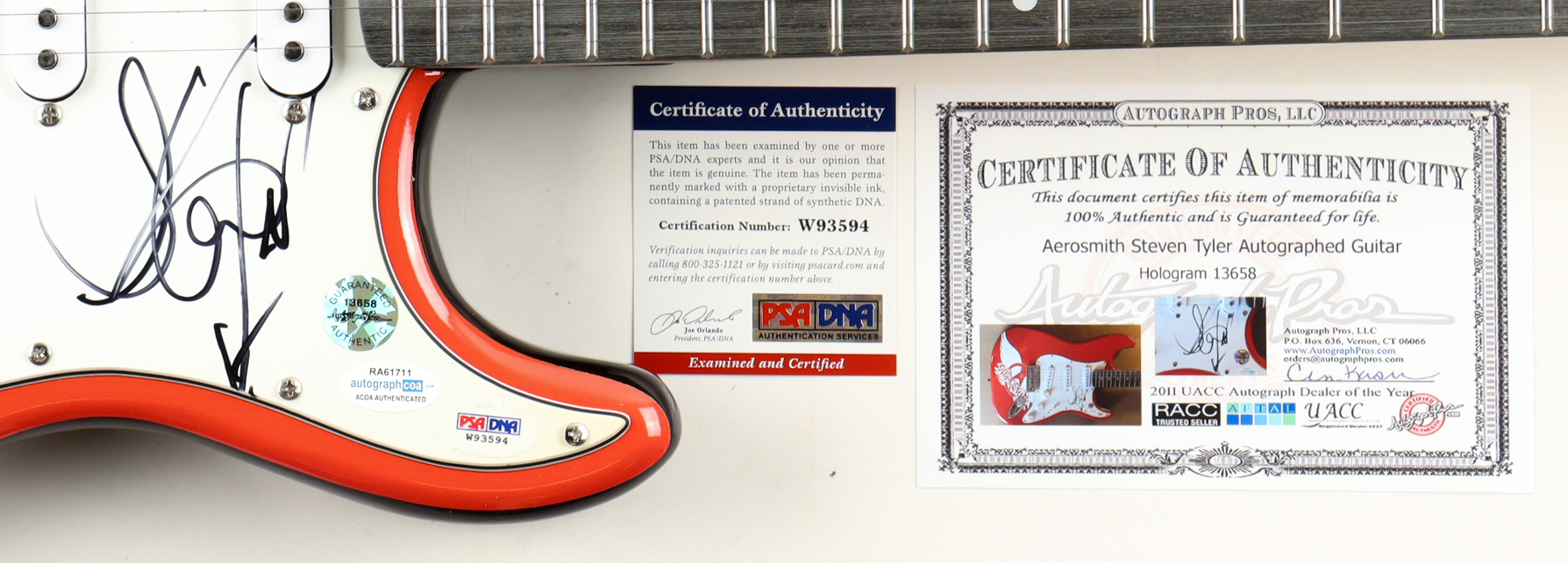 Steven Tyler Signed Custom Electric Guitar (ACOA & PSA) at PristineAuction.com Steven Tyler Signed Custom Electric Guitar (ACOA & PSA) at PristineAuction.com