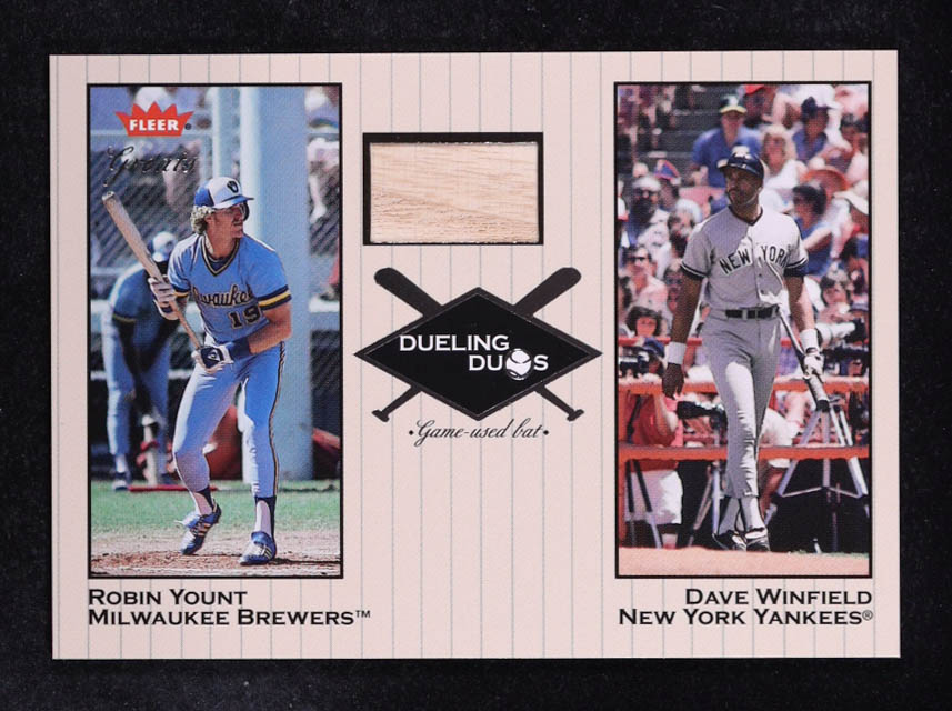 Robin Yount BAT / Dave Winfield 2002 Greats of the Game Dueling Duos Game Used Single #RY1 at PristineAuction.com Robin Yount BAT / Dave Winfield 2002 Greats of the Game Dueling Duos Game Used Single #RY1 at PristineAuction.com