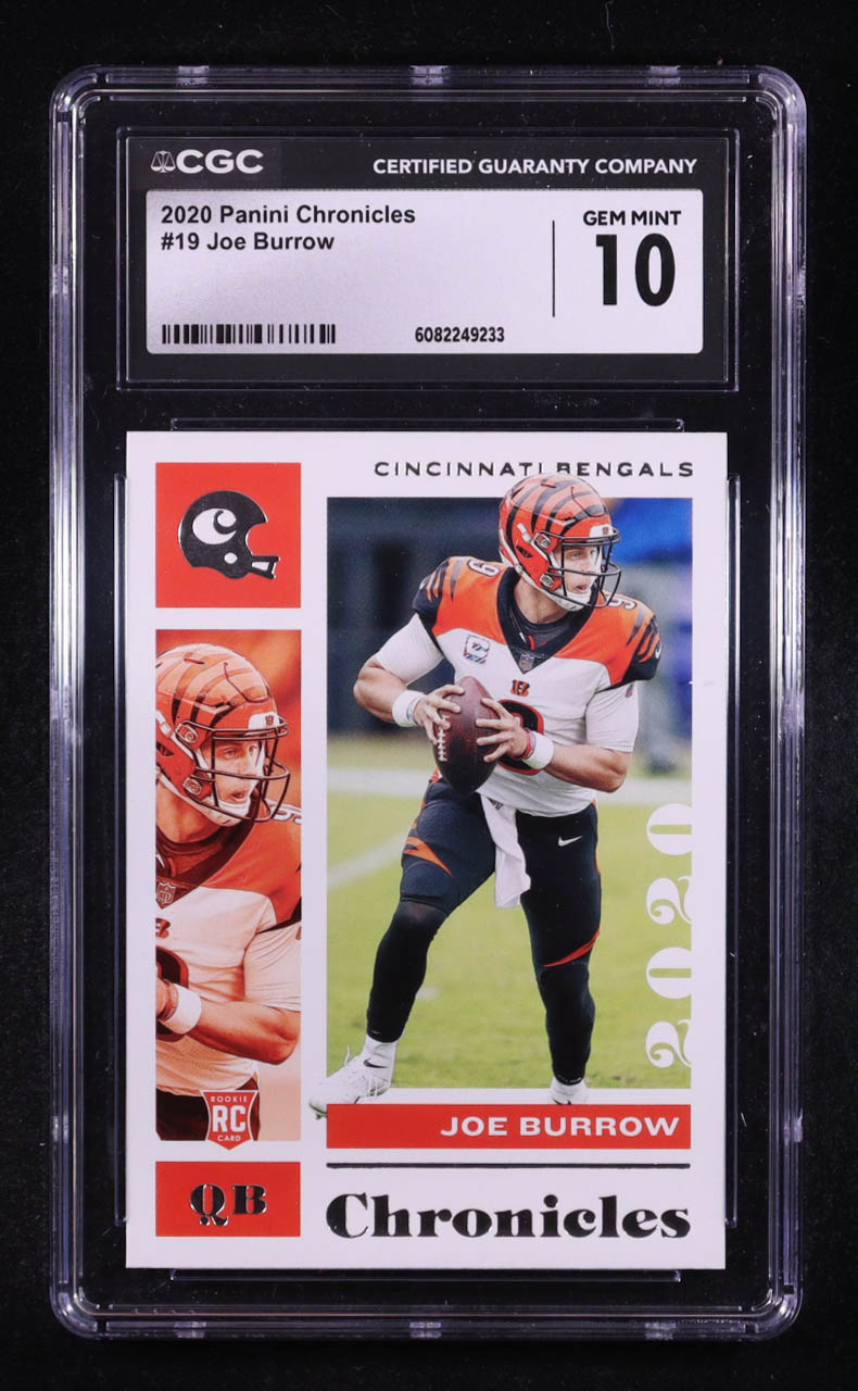 Joe Burrow 2020 Panini Chronicles #19 RC (CGC 10) at PristineAuction.com Joe Burrow 2020 Panini Chronicles #19 RC (CGC 10) at PristineAuction.com