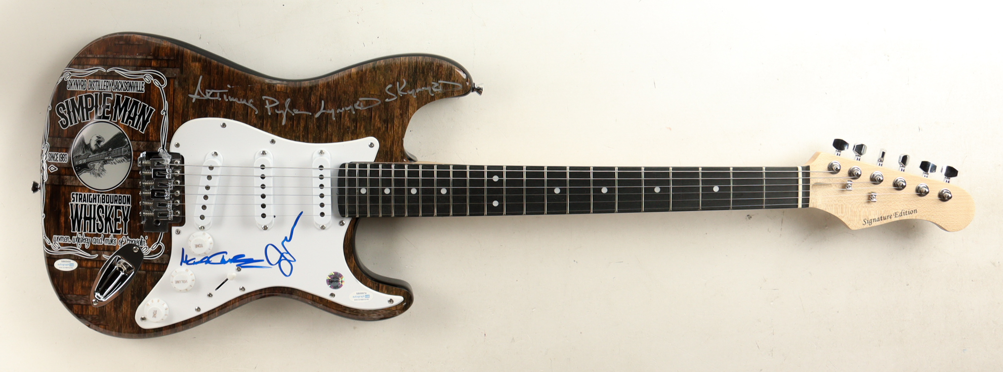 Johnny Van Zant, Michael Cartellone & Artimus Pyle Signed Custom Electric Guitar Inscribed "Lynyrd Skynyrd" (ACOA) at PristineAuction.com Johnny Van Zant, Michael Cartellone & Artimus Pyle Signed Custom Electric Guitar Inscribed "Lynyrd Skynyrd" (ACOA) at PristineAuction.com