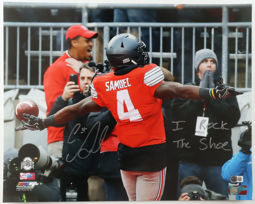 Curtis Samuel Signed Ohio State Buckeyes 16x20 Photo Inscribed "I Rock The Shoe" (Beckett) at PristineAuction.com Curtis Samuel Signed Ohio State Buckeyes 16x20 Photo Inscribed "I Rock The Shoe" (Beckett) at PristineAuction.com