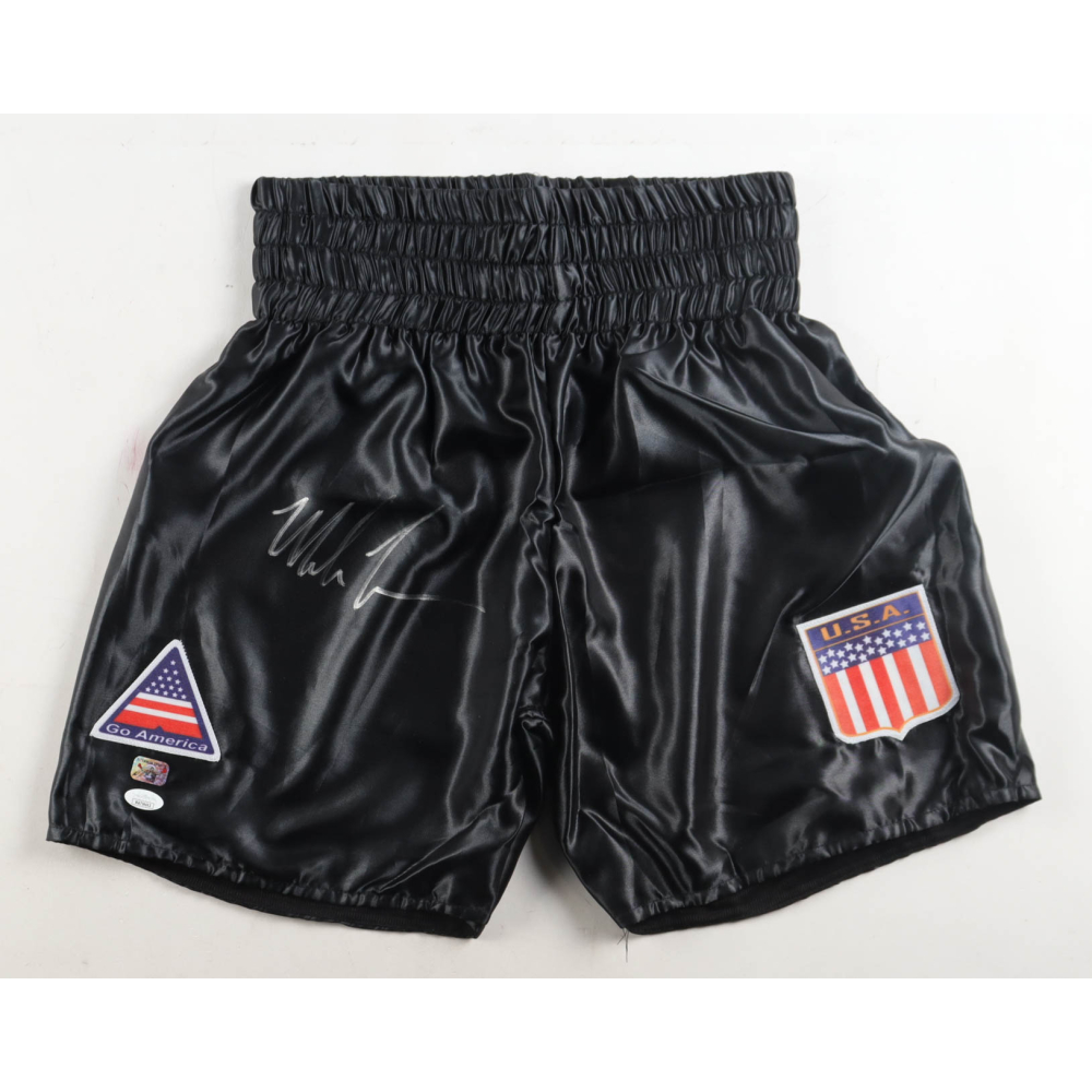 Mike Tyson Signed Boxing Trunks (JSA & Tyson) at PristineAuction.com