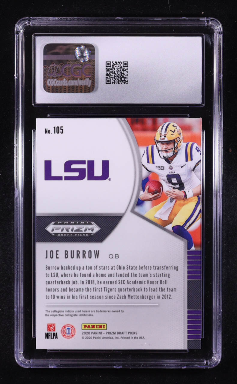 Joe Burrow 2020 Panini Prizm Draft Picks #105 RC (CGC 10) at PristineAuction.com Joe Burrow 2020 Panini Prizm Draft Picks #105 RC (CGC 10) at PristineAuction.com