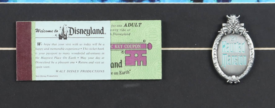 Disney's "Haunted Mansion" Custom Framed Art Print Display with Ticket Book & Retired Pin at PristineAuction.com Disney's "Haunted Mansion" Custom Framed Art Print Display with Ticket Book & Retired Pin at PristineAuction.com