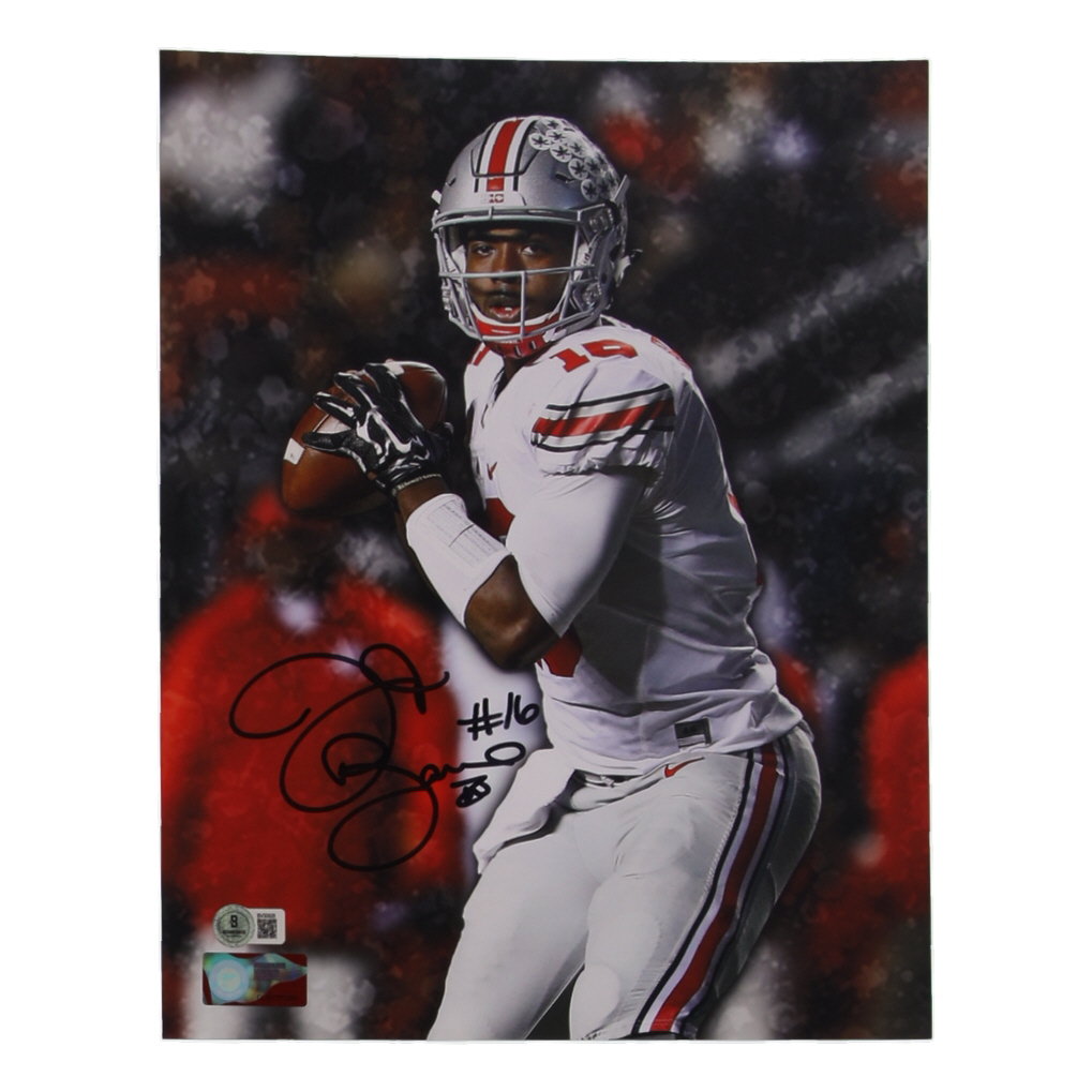 J. T. Barrett Signed Ohio State Buckeyes 11x14 Photo (Beckett) at PristineAuction.com J. T. Barrett Signed Ohio State Buckeyes 11x14 Photo (Beckett) at PristineAuction.com