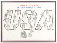 1985 United States Olympics Baseball Team | Custom Framed Print Signed by (19) with Mark McGwire, Barry Larkin, Bobby Witt (Beckett) at PristineAuction.com
