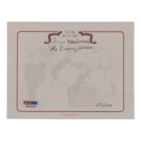George Mendonsa Signed LE 4.25x5.5 "V.J. Day" Cut Inscribed "The Kissing Sailor" (PSA) at PristineAuction.com