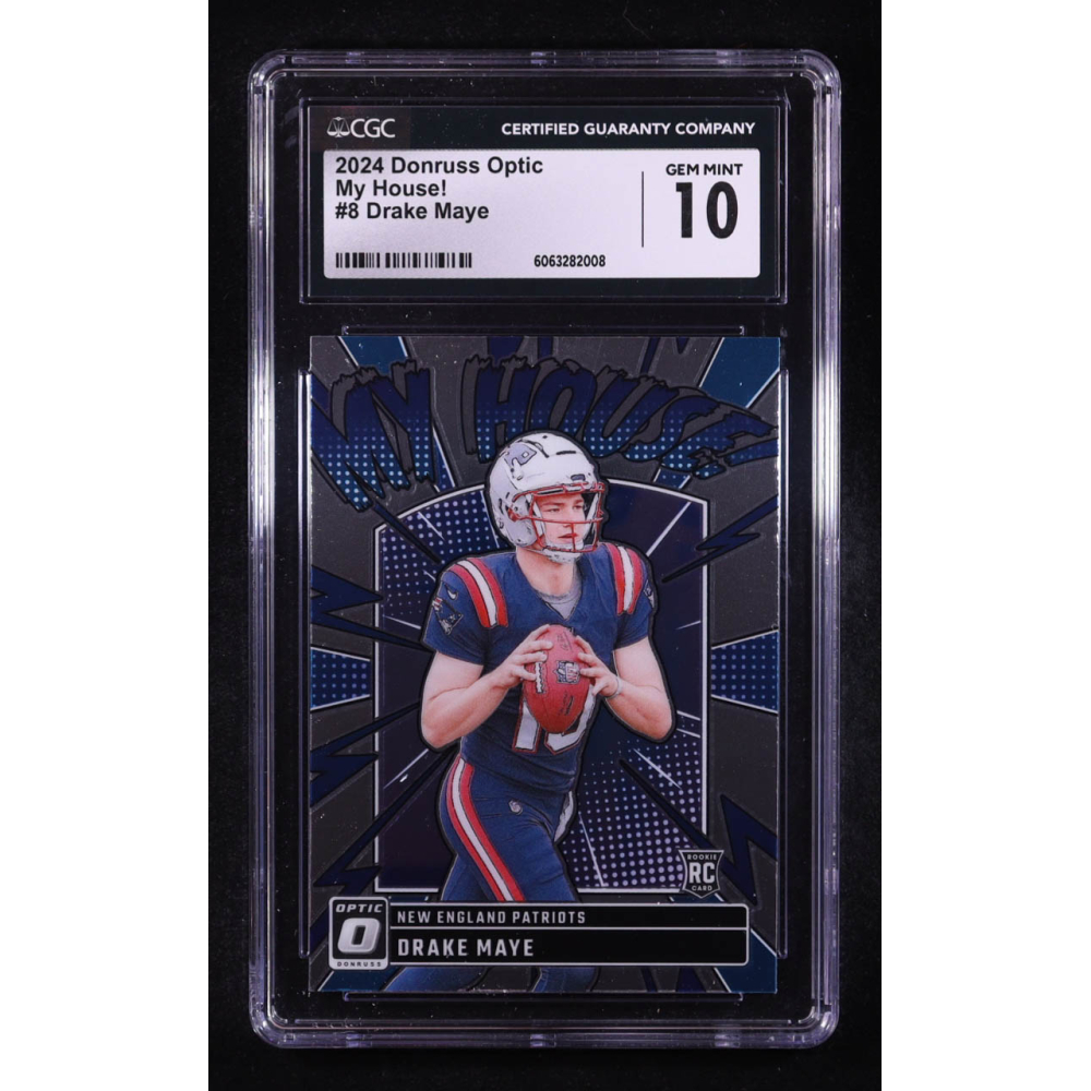 Drake Maye 2024 Panini Donruss Optic My House! #8 RC (CGC 10) at PristineAuction.com