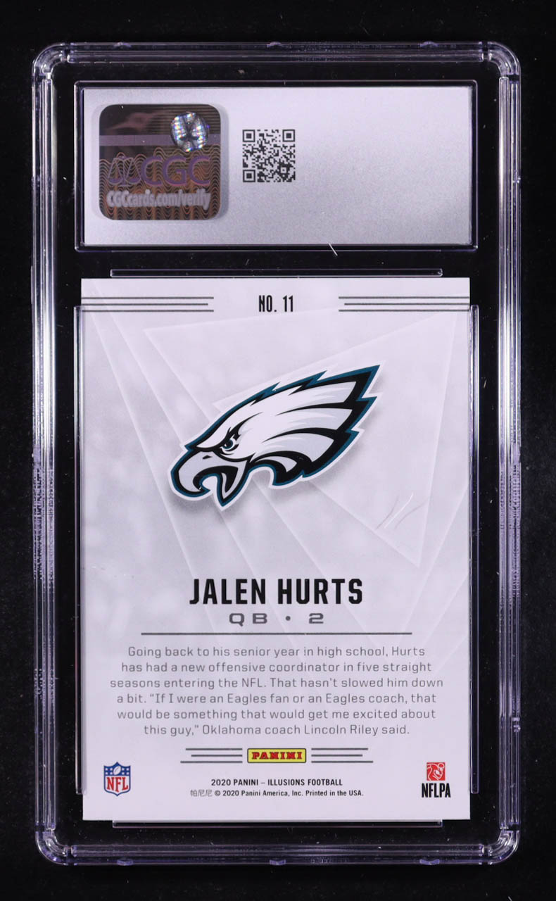 Jalen Hurts 2020 Panini Illusions Retail #11 RC (CGC 10) at PristineAuction.com Jalen Hurts 2020 Panini Illusions Retail #11 RC (CGC 10) at PristineAuction.com