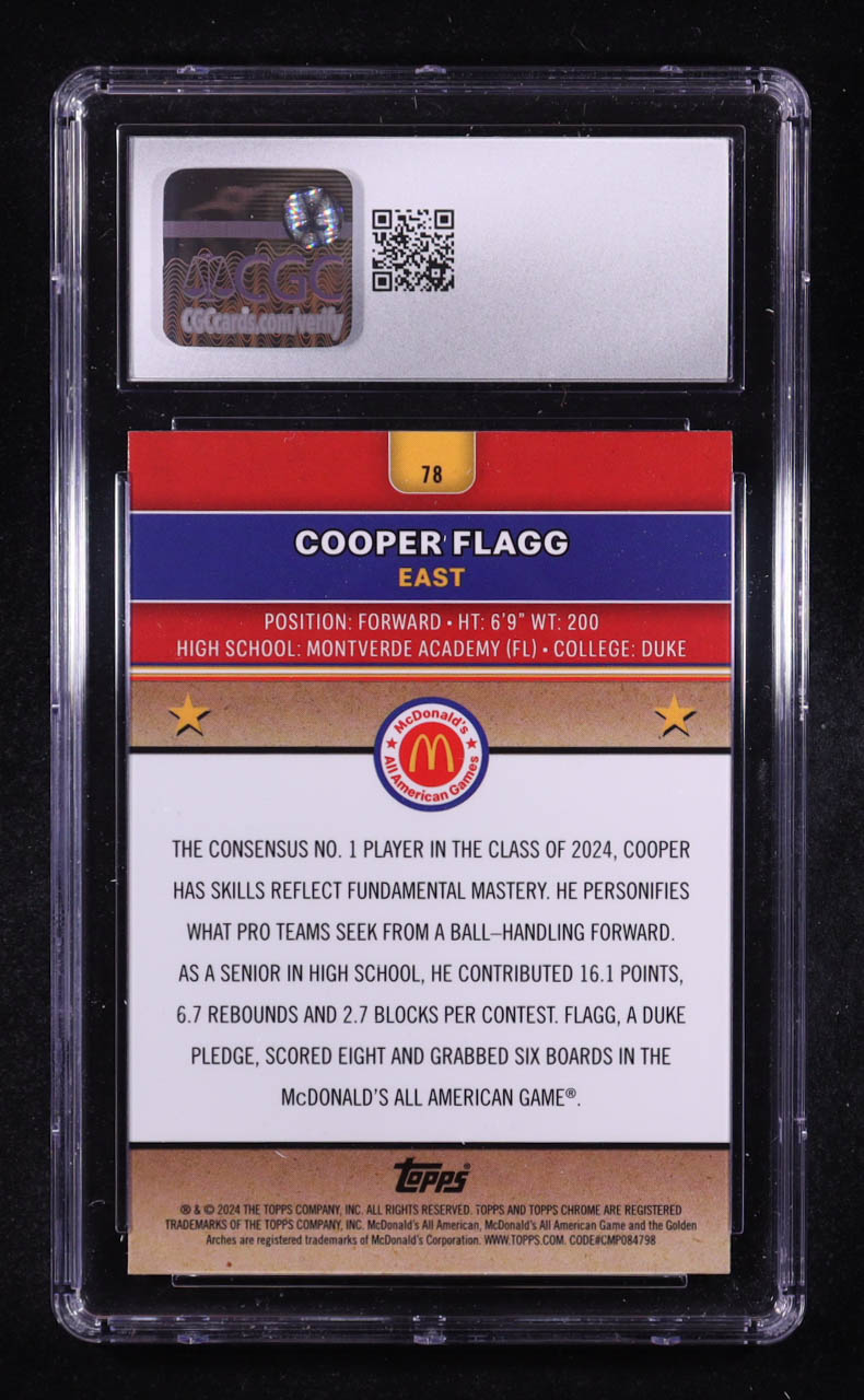 Cooper Flagg 2024 Topps Chrome McDonald's All American #78 RC (CGC 10) at PristineAuction.com Cooper Flagg 2024 Topps Chrome McDonald's All American #78 RC (CGC 10) at PristineAuction.com