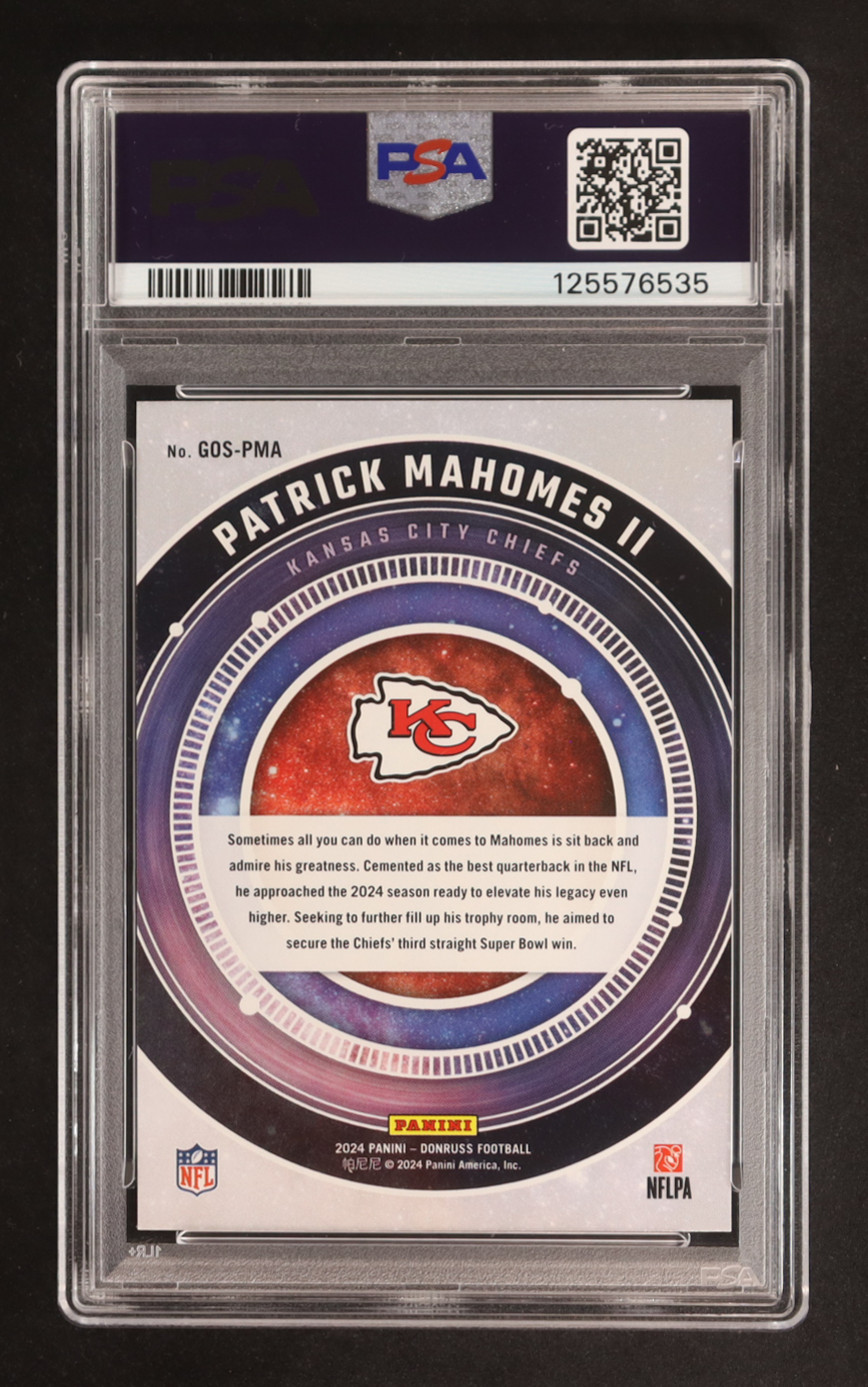 Patrick Mahomes II 2024 Donruss Galaxy of Stars #14 (PSA 10) at PristineAuction.com Patrick Mahomes II 2024 Donruss Galaxy of Stars #14 (PSA 10) at PristineAuction.com