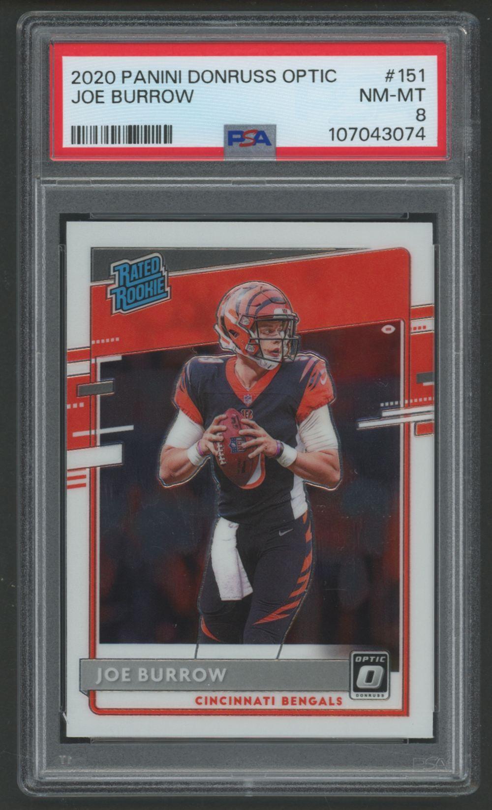 Joe Burrow 2020 Donruss Optic #301 RR RC (PSA 8) at PristineAuction.com Joe Burrow 2020 Donruss Optic #301 RR RC (PSA 8) at PristineAuction.com
