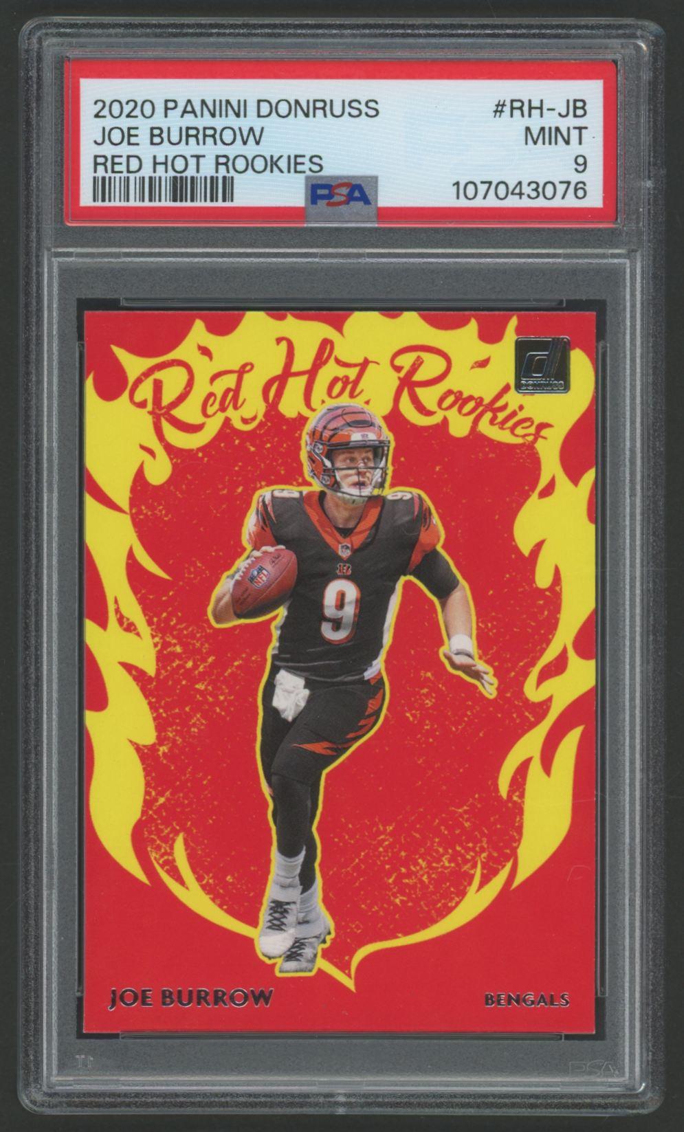 Joe Burrow 2020 Donruss Red Hot Rookies #RHJB RC (PSA 9) at PristineAuction.com Joe Burrow 2020 Donruss Red Hot Rookies #RHJB RC (PSA 9) at PristineAuction.com