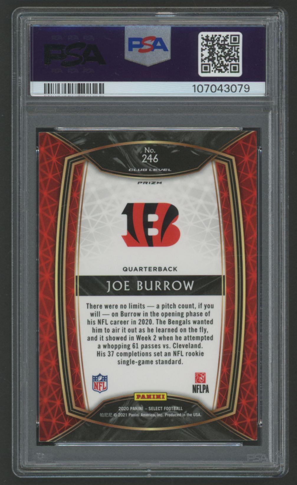 Joe Burrow 2020 Select Silver Prizm #246 RC (PSA 10) at PristineAuction.com Joe Burrow 2020 Select Silver Prizm #246 RC (PSA 10) at PristineAuction.com