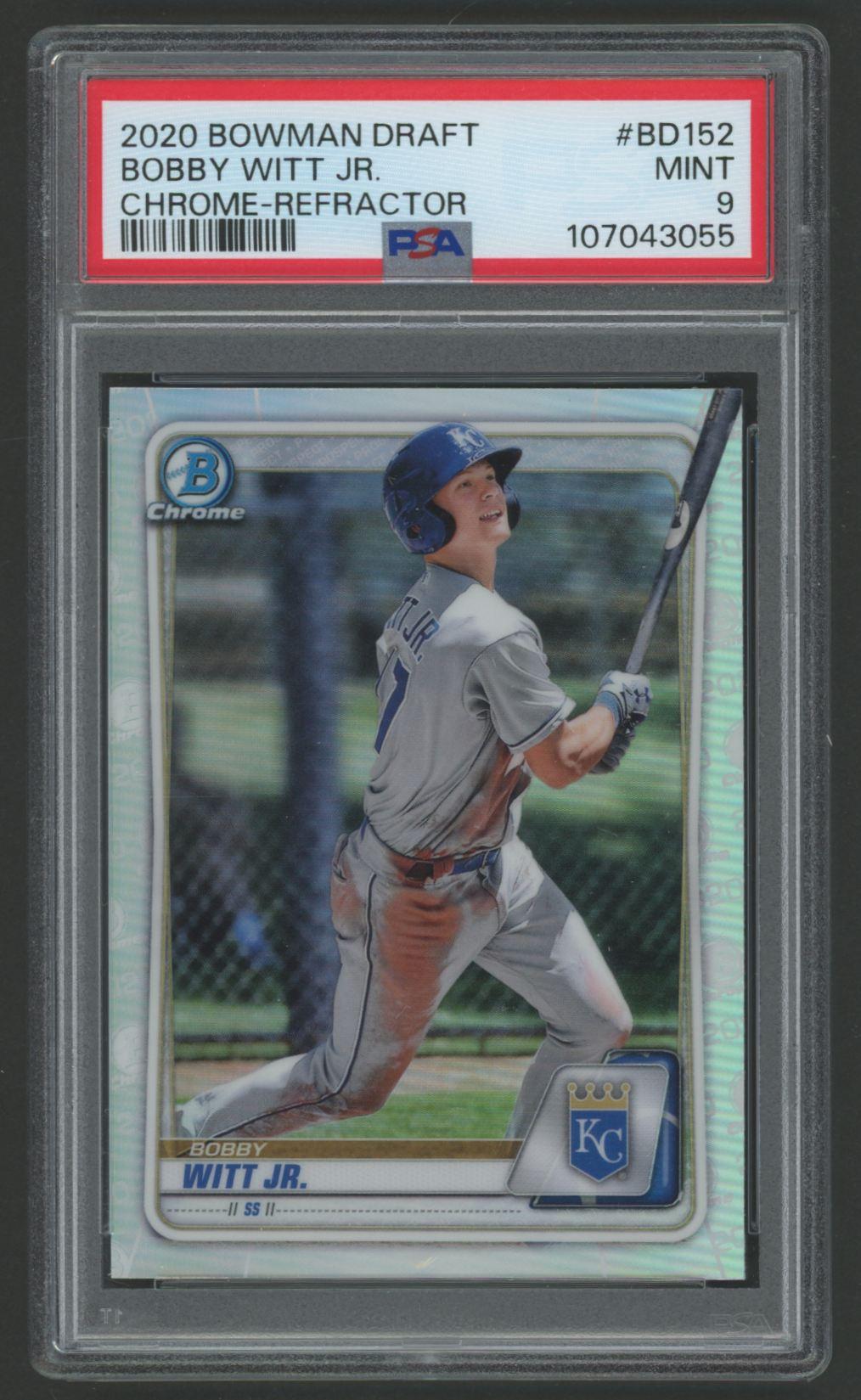 Bobby Witt Jr. 2020 Bowman Chrome Refractor #BD152 RC (PSA 9) at PristineAuction.com Bobby Witt Jr. 2020 Bowman Chrome Refractor #BD152 RC (PSA 9) at PristineAuction.com