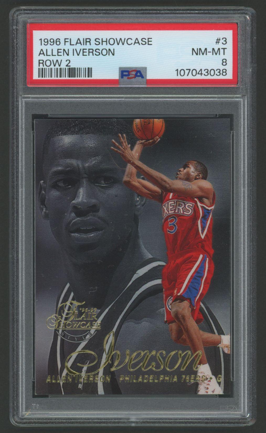 Allen Iverson 1996-97 Flair Showcase Row 2 #3 RC (PSA 8) at PristineAuction.com Allen Iverson 1996-97 Flair Showcase Row 2 #3 RC (PSA 8) at PristineAuction.com
