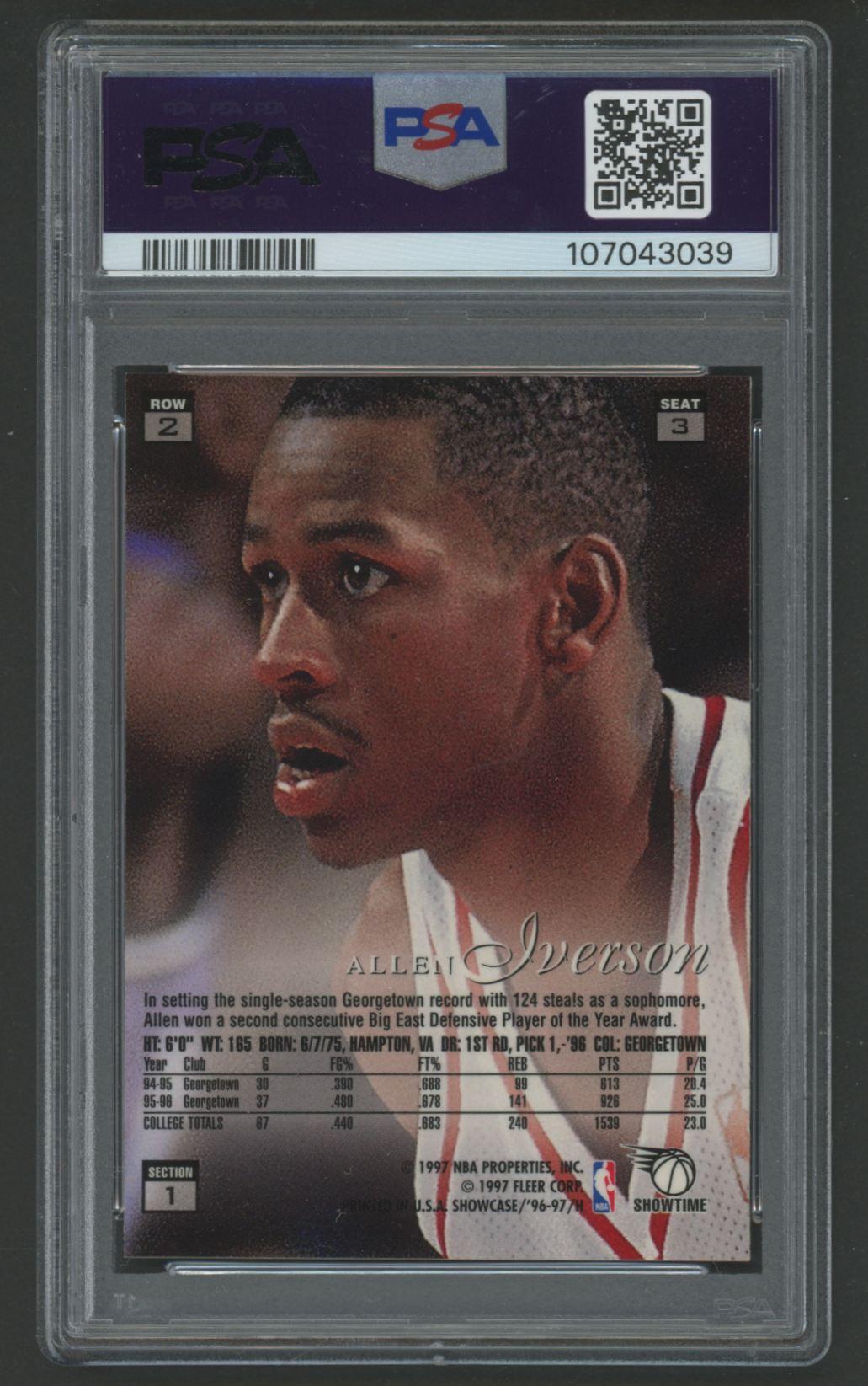 Allen Iverson 1996-97 Flair Showcase Row 2 #3 RC (PSA 7) at PristineAuction.com Allen Iverson 1996-97 Flair Showcase Row 2 #3 RC (PSA 7) at PristineAuction.com
