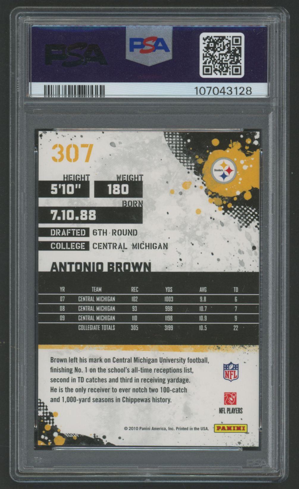 Antonio Brown 2010 Score #307 RC (PSA 9) at PristineAuction.com Antonio Brown 2010 Score #307 RC (PSA 9) at PristineAuction.com