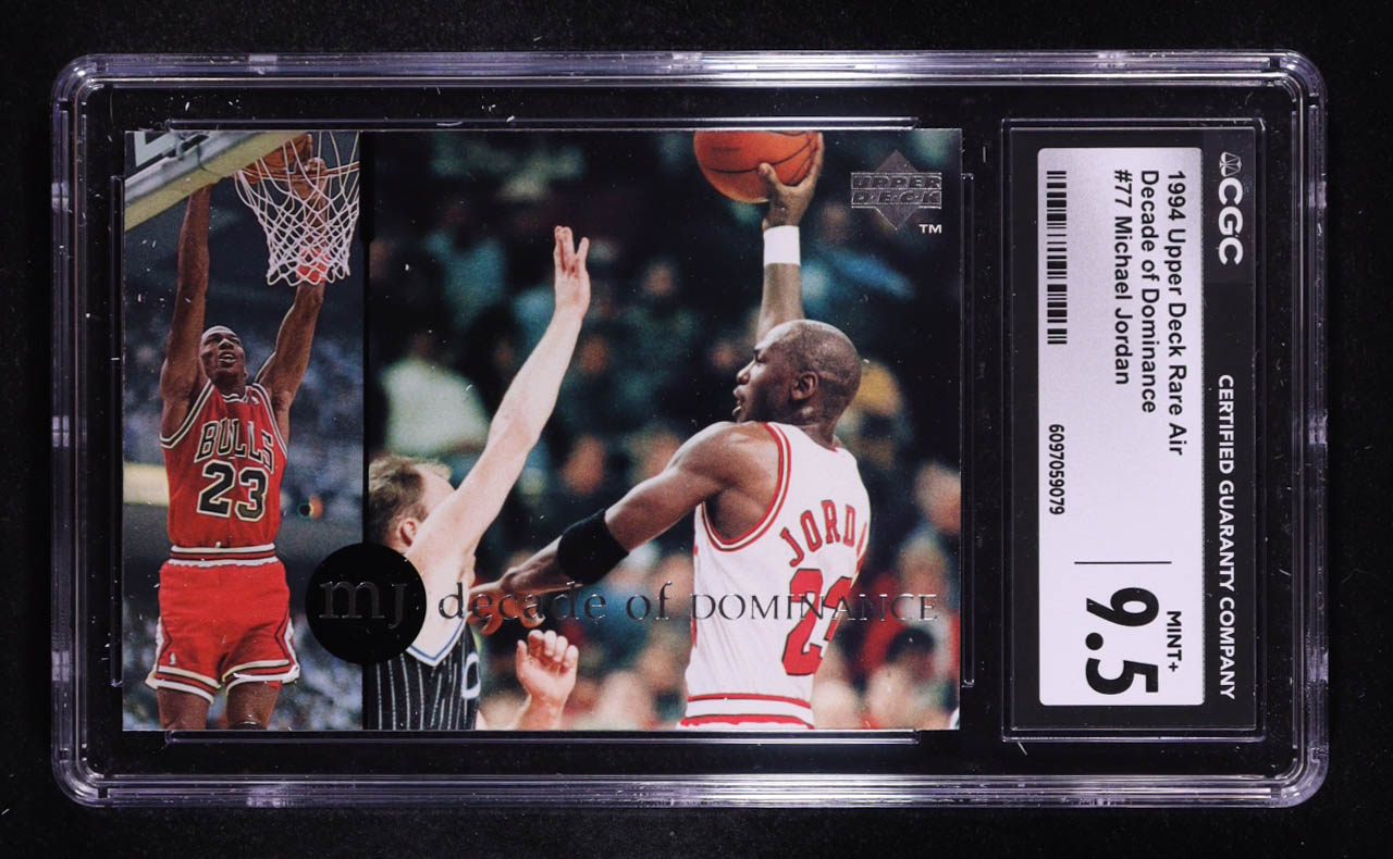 Michael Jordan 1994 Upper Deck Rare Air Decade of Dominance #77 (CGC 9.5) at PristineAuction.com Michael Jordan 1994 Upper Deck Rare Air Decade of Dominance #77 (CGC 9.5) at PristineAuction.com