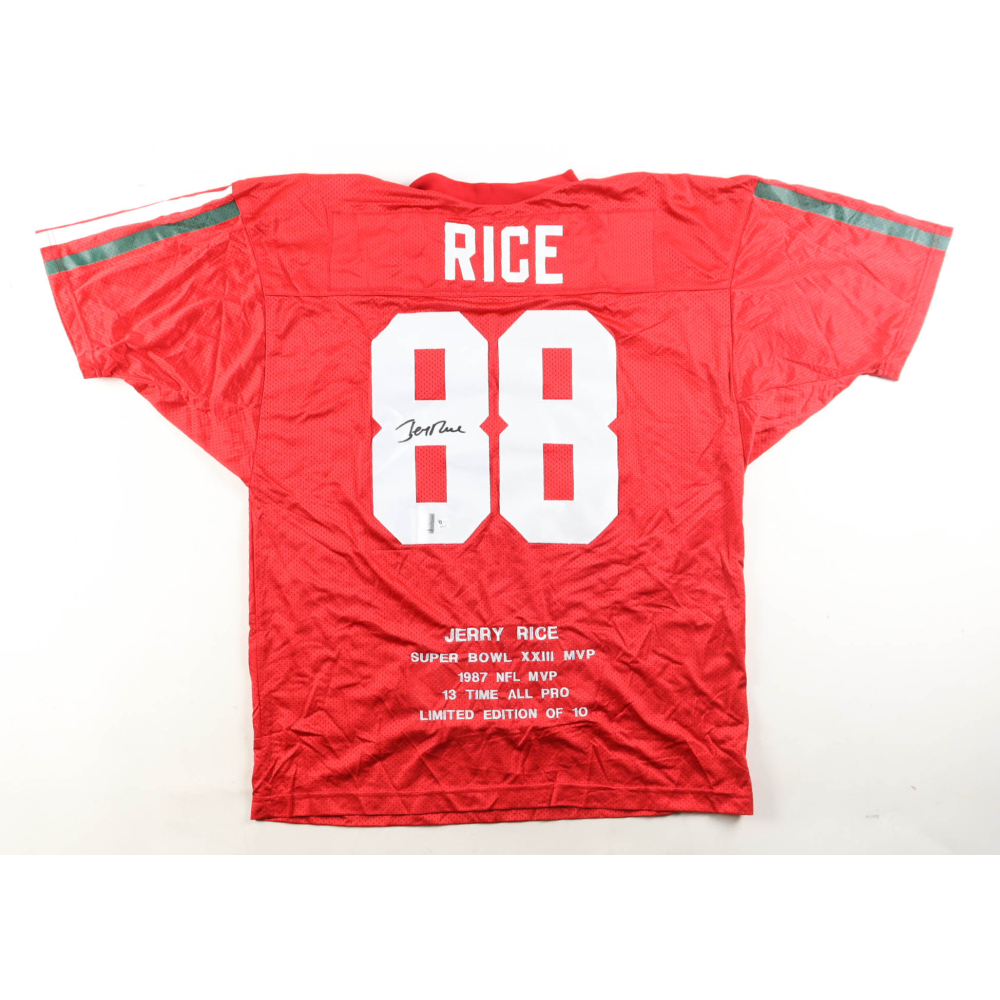 Jerry Rice Signed Career Highlight Stat Jersey (Rice) at PristineAuction.com