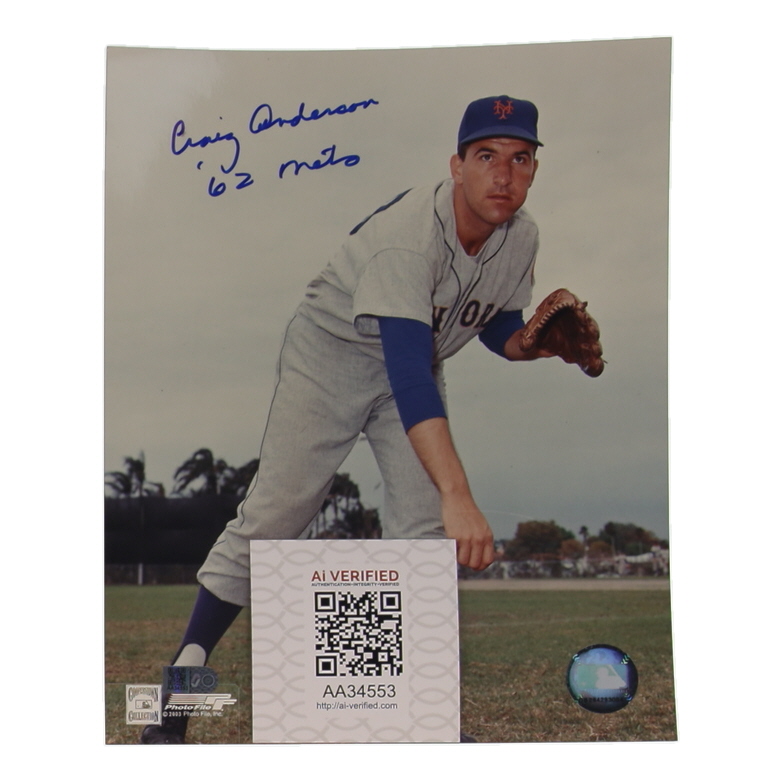 Craig Anderson Signed Mets 8x10 Photo Inscribed "'62 Mets" (AIV) at PristineAuction.com Craig Anderson Signed Mets 8x10 Photo Inscribed "'62 Mets" (AIV) at PristineAuction.com