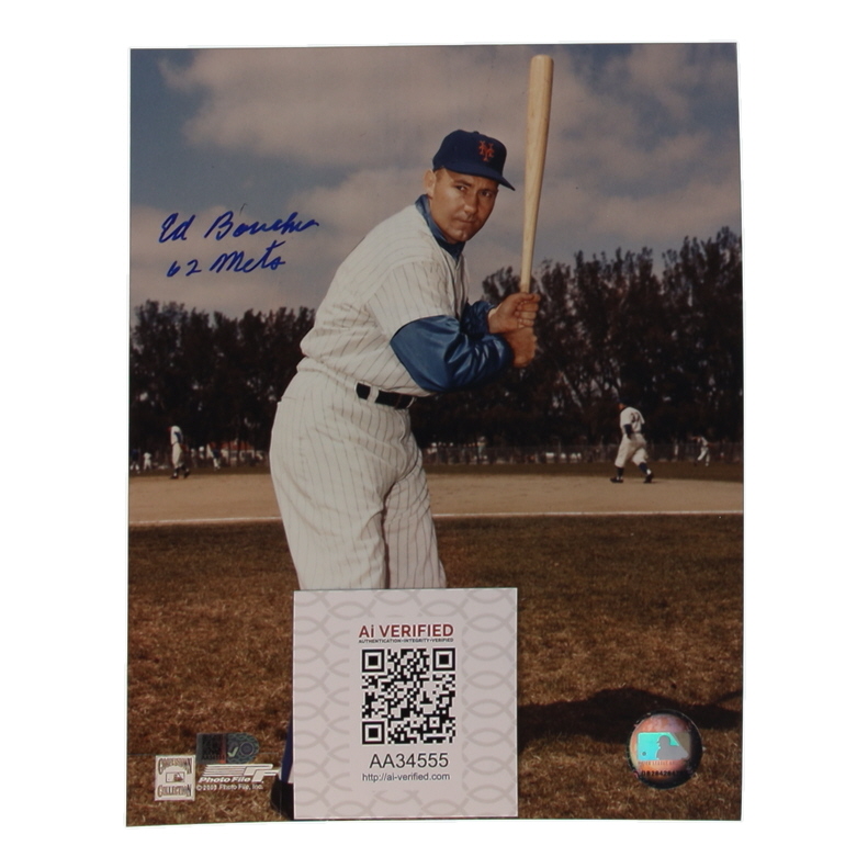 Ed Bouchee Signed Mets 8x10 Photo Inscribed "62 Mets" (AIV) at PristineAuction.com Ed Bouchee Signed Mets 8x10 Photo Inscribed "62 Mets" (AIV) at PristineAuction.com
