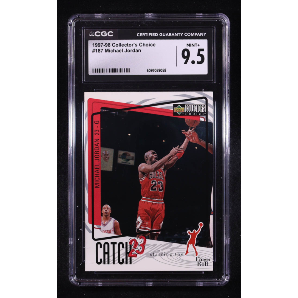 Michael Jordan 1997-98 Upper Deck Collector's Choice Catch 23 #187 (CGC 9.5) at PristineAuction.com