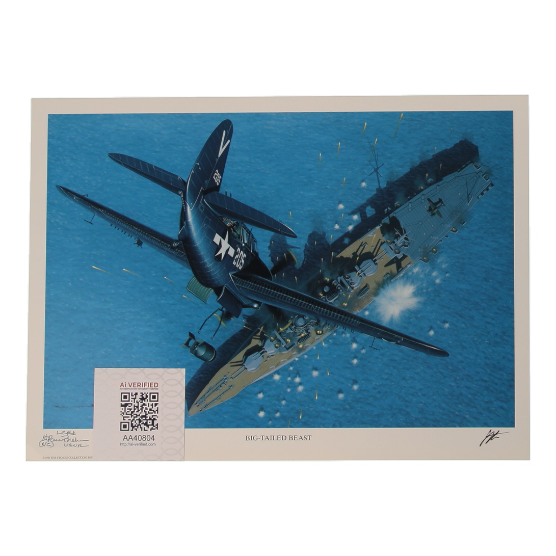 Paul Brehm Signed 11.5x16 "Big-Tailed Beast" Art Print With Rank Inscription (AIV) at PristineAuction.com Paul Brehm Signed 11.5x16 "Big-Tailed Beast" Art Print With Rank Inscription (AIV) at PristineAuction.com