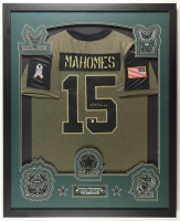 Patrick Mahomes Signed Chiefs Custom Framed Nike Salute to Service Alternate Jersey Display (Beckett) at PristineAuction.com