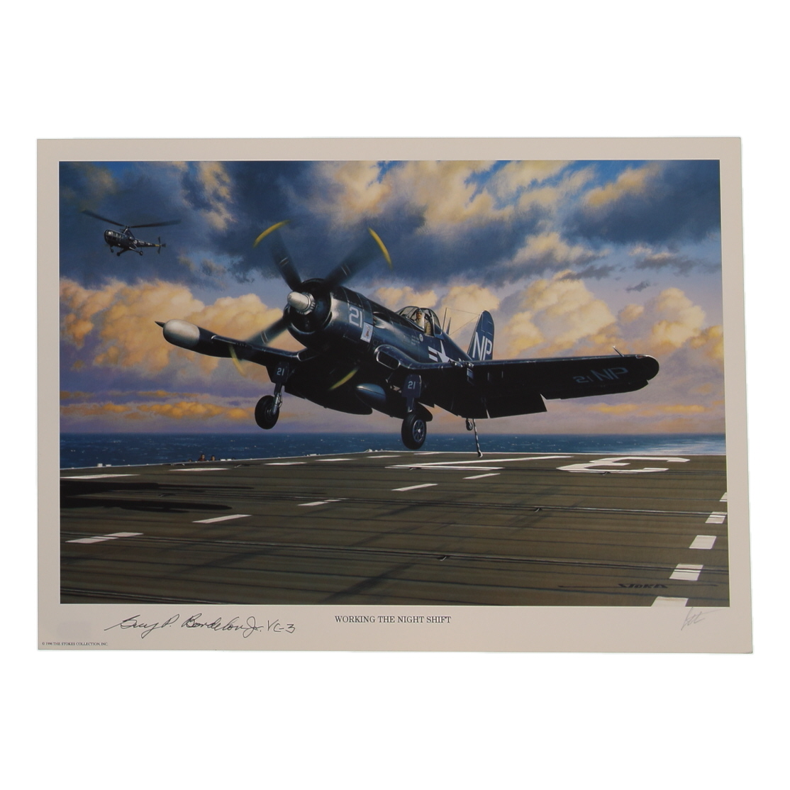 Guy Bordelon Signed 11.5x16 "Working The Night Shift" Art Print Inscribed "VC-3" (AIV) at PristineAuction.com Guy Bordelon Signed 11.5x16 "Working The Night Shift" Art Print Inscribed "VC-3" (AIV) at PristineAuction.com