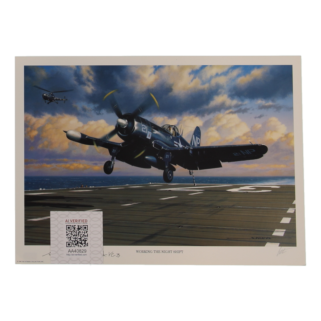 Guy Bordelon Signed 11.5x16 "Working The Night Shift" Art Print Inscribed "VC-3" (AIV) at PristineAuction.com Guy Bordelon Signed 11.5x16 "Working The Night Shift" Art Print Inscribed "VC-3" (AIV) at PristineAuction.com