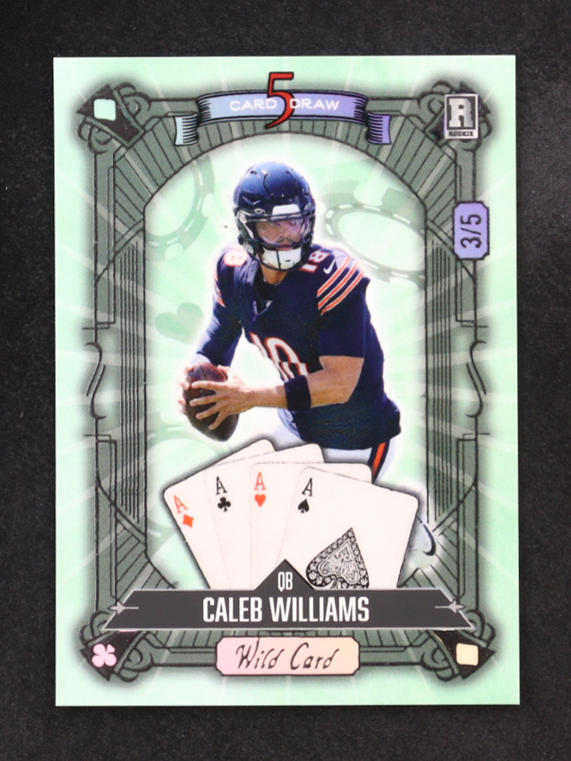 Caleb Williams 2023 Wild Card 5 Card Draw Teal #S5CDC-CW RC#3/5 at PristineAuction.com Caleb Williams 2023 Wild Card 5 Card Draw Teal #S5CDC-CW RC#3/5 at PristineAuction.com