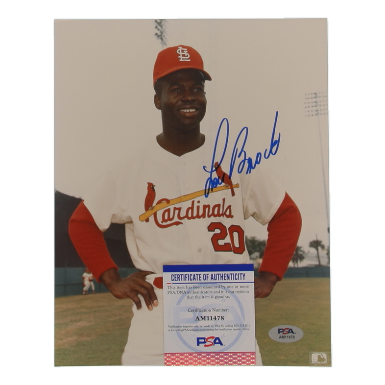 Lou Brock Signed Cardinals 8x10 Photo (PSA) at PristineAuction.com Lou Brock Signed Cardinals 8x10 Photo (PSA) at PristineAuction.com