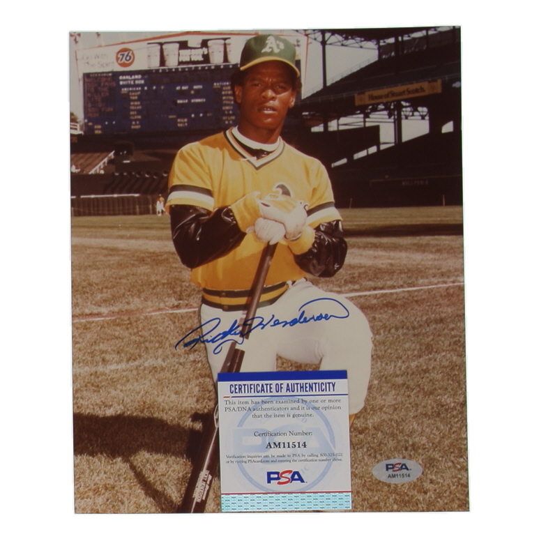 Rickey Henderson Signed Athletics 8x10 Photo (PSA) at PristineAuction.com Rickey Henderson Signed Athletics 8x10 Photo (PSA) at PristineAuction.com
