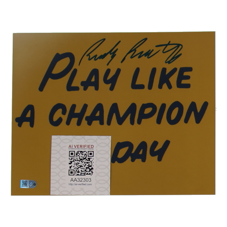 Rudy Ruettiger Signed Notre Dame Fighting Irish 8x10 Photo (AIV) at PristineAuction.com Rudy Ruettiger Signed Notre Dame Fighting Irish 8x10 Photo (AIV) at PristineAuction.com