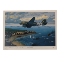 Major General Salve Hugo Matheson Signed 11.5x16 "D-Day Invaders" Art Print With Rank Inscription (AIV) at PristineAuction.com