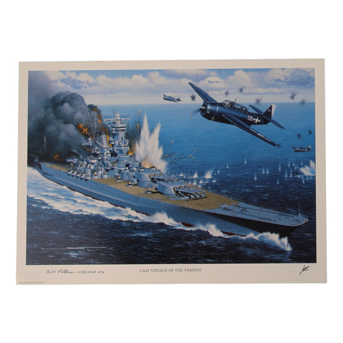 William Webb Patterson Signed 11.5x16 "Last Voyage OF The Yamamoto" Art Print With Rank Inscription (AIV) at PristineAuction.com William Webb Patterson Signed 11.5x16 "Last Voyage OF The Yamamoto" Art Print With Rank Inscription (AIV) at PristineAuction.com