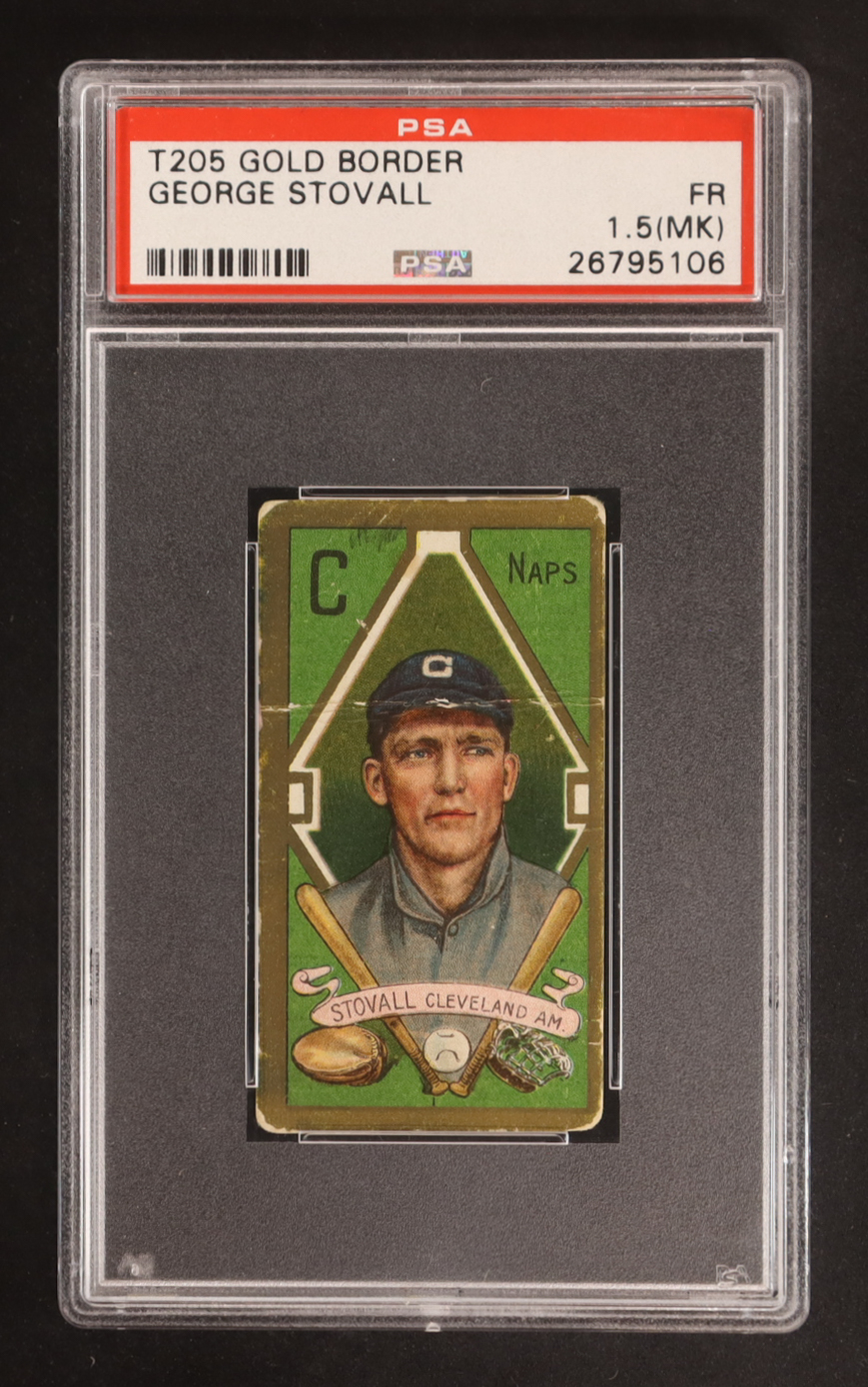 George Stovall 1911 T205 Gold Border #184 (PSA 1.5) (MK) at PristineAuction.com George Stovall 1911 T205 Gold Border #184 (PSA 1.5) (MK) at PristineAuction.com